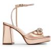 imageDREAM PAIRS Womens Double Bowknots Platform Chunky Heels Rhinestone High Square Toe Dress Sandals for Wedding Bridal PartyRose Goldpu