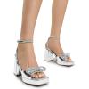 imageDREAM PAIRS Womens Double Bowknots Platform Chunky Heels Rhinestone High Square Toe Dress Sandals for Wedding Bridal PartySilverpat