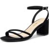 imageDREAM PAIRS Womens Chunky Strappy Heels Square Open Toe Ankle Buckle Low Heels Sandals for Daily Wedding Party DressBlack