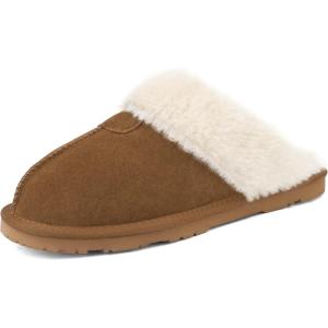 imageDREAM PAIRS Womens House Slippers Indoor Fuzzy Fluffy Furry Cozy Home Bedroom Comfy Winter Cute Warm Outdoor Shoes FuzzyEasyChesnut