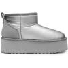 imageDREAM PAIRS FuzzyClassic Platform Mini Boots for Women Suede Genuine Leather Classic Winter Ankle Snow Boots with Memory Foam Insole Lightweight AntiSlip Outsole OutdoorSilver