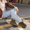 imageDREAM PAIRS FuzzyClassic Platform Mini Boots for Women Suede Genuine Leather Classic Winter Ankle Snow Boots with Memory Foam Insole Lightweight AntiSlip Outsole OutdoorTaupe