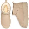 imageDREAM PAIRS FuzzyClassic Platform Mini Boots for Women Suede Genuine Leather Classic Winter Ankle Snow Boots with Memory Foam Insole Lightweight AntiSlip Outsole OutdoorSand