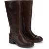 imageDREAM PAIRS Womens Knee High Boots Square Toe Platform Chunky Block Heel Banana Campus Boots for Women Comfortable Low Heel Side Zipper Womens Riding Tall BootsDark Brown