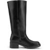 imageDREAM PAIRS Womens Knee High Boots Square Toe Platform Chunky Block Heel Banana Campus Boots for Women Comfortable Low Heel Side Zipper Womens Riding Tall BootsBlack