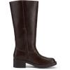 imageDREAM PAIRS Womens Knee High Boots Square Toe Platform Chunky Block Heel Banana Campus Boots for Women Comfortable Low Heel Side Zipper Womens Riding Tall BootsDark Brown
