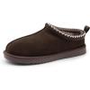 imageDREAM PAIRS Mens Fuzzy Cozy Slippers Genuine Suede Indoor Outdoor Home Comfy Winter Slip On Cute Warm Memory Foam Furry Shoes FuzzyEasyBrown