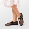 imageDREAM PAIRS Womens Mesh Ballet Flats Dressy Round Toe Comfortable Mary Jane Flat Shoes with Buckle StrapBlack