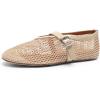 imageDREAM PAIRS Womens Mesh Ballet Flats Dressy Round Toe Comfortable Mary Jane Flat Shoes with Buckle StrapNude
