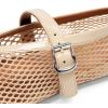 imageDREAM PAIRS Womens Mesh Ballet Flats Dressy Round Toe Comfortable Mary Jane Flat Shoes with Buckle StrapNude