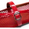 imageDREAM PAIRS Womens Mesh Ballet Flats Dressy Round Toe Comfortable Mary Jane Flat Shoes with Buckle StrapRed