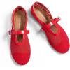 imageDREAM PAIRS Womens Mesh Ballet Flats Dressy Round Toe Comfortable Mary Jane Flat Shoes with Buckle StrapRed
