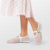 imageDREAM PAIRS Womens Mesh Ballet Flats Dressy Round Toe Comfortable Mary Jane Flat Shoes with Buckle StrapWhite