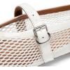 imageDREAM PAIRS Womens Mesh Ballet Flats Dressy Round Toe Comfortable Mary Jane Flat Shoes with Buckle StrapWhite
