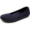 imageDREAM PAIRS Womens Ballet Flats Wide Toe Box Knit Flats for Women with Arch Support Comfortable Slip On Dressy Travel Work Business Office Shoes for WomenNavy