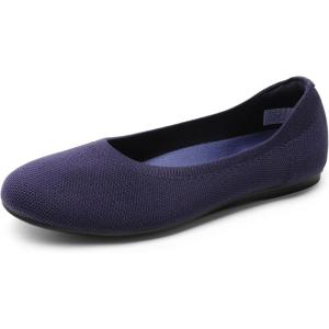 imageDREAM PAIRS Wide Ballet Flats Shoes for Women Width Foldable Knit Womens Flats with Arch Support Comfortable Shoes for Women Dressy Casual Work OfficeNavy
