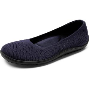 imageDREAM PAIRS Womens Ballet Flats Wide Toe Box Knit Flats for Women with Arch Support Comfortable Slip On Dressy Travel Work Business Office Shoes for WomenNavy