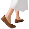 imageDREAM PAIRS Womens Foldable Flats Shoes Pointed Toe Ballet Flats Bowknot Comfort Slip on Dress ShoesBrown