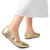 imageDREAM PAIRS Womens Foldable Flats Shoes Pointed Toe Ballet Flats Bowknot Comfort Slip on Dress ShoesGold