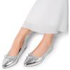 imageDREAM PAIRS Womens Foldable Flats Shoes Pointed Toe Ballet Flats Bowknot Comfort Slip on Dress ShoesSilver