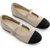 imageDREAM PAIRS Womens Mary Jane Ballet Flat Shoes Dressy Foldable Knit Flats with Arch Support Comfortable for Casual Work OfficeNudeBlack