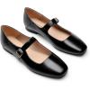 imageDREAM PAIRS Womens Silver Square Toe Mary Jane Flats Comfortable Casual Slip On Dress Shoes with Buckle Strap for Womens Daily WearBlackoily