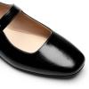 imageDREAM PAIRS Womens Silver Square Toe Mary Jane Flats Comfortable Casual Slip On Dress Shoes with Buckle Strap for Womens Daily WearBlackoily