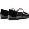 imageDREAM PAIRS Womens Silver Square Toe Mary Jane Flats Comfortable Casual Slip On Dress Shoes with Buckle Strap for Womens Daily WearBlackpat