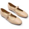 imageDREAM PAIRS Womens Silver Square Toe Mary Jane Flats Comfortable Casual Slip On Dress Shoes with Buckle Strap for Womens Daily WearNude