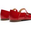 imageDREAM PAIRS Womens Silver Square Toe Mary Jane Flats Comfortable Casual Slip On Dress Shoes with Buckle Strap for Womens Daily WearRed