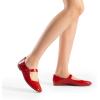 imageDREAM PAIRS Womens Silver Square Toe Mary Jane Flats Comfortable Casual Slip On Dress Shoes with Buckle Strap for Womens Daily WearRed