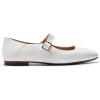 imageDREAM PAIRS Womens Silver Square Toe Mary Jane Flats Comfortable Casual Slip On Dress Shoes with Buckle Strap for Womens Daily WearWhite