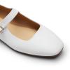 imageDREAM PAIRS Womens Silver Square Toe Mary Jane Flats Comfortable Casual Slip On Dress Shoes with Buckle Strap for Womens Daily WearWhite