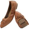 imageDREAM PAIRS Womens Foldable Flats Shoes Pointed Toe Ballet Flats Bowknot Comfort Slip on Dress ShoesBrown