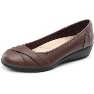 imageDREAM PAIRS Womens Ballet Flats Business Office Work Dress Shoes Comfortable Dressy Flats for WomenBrown