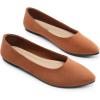 imageDREAM PAIRS Womens Flats Comfortable Slip On Business Work Office Casual Suede Ballet Flats Pointed Toe Dress ShoesBrown