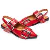 imageDREAM PAIRS Womens Slingback Ballet Flats Pointed Toe Buckle Comfortable Dress Slipon Flat ShoesRed