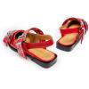 imageDREAM PAIRS Womens Slingback Ballet Flats Pointed Toe Buckle Comfortable Dress Slipon Flat ShoesRed
