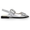 imageDREAM PAIRS Womens Slingback Ballet Flats Pointed Toe Buckle Comfortable Dress Slipon Flat ShoesSilver
