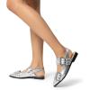 imageDREAM PAIRS Womens Slingback Ballet Flats Pointed Toe Buckle Comfortable Dress Slipon Flat ShoesSilver