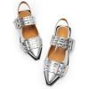 imageDREAM PAIRS Womens Slingback Ballet Flats Pointed Toe Buckle Comfortable Dress Slipon Flat ShoesSilver