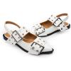 imageDREAM PAIRS Womens Slingback Ballet Flats Pointed Toe Buckle Comfortable Dress Slipon Flat ShoesWhite