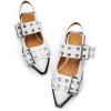 imageDREAM PAIRS Womens Slingback Ballet Flats Pointed Toe Buckle Comfortable Dress Slipon Flat ShoesWhite