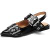 imageDREAM PAIRS Womens Slingback Ballet Flats Pointed Toe Buckle Comfortable Dress Slipon Flat ShoesBlack