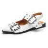 imageDREAM PAIRS Womens Slingback Ballet Flats Pointed Toe Buckle Comfortable Dress Slipon Flat ShoesWhite