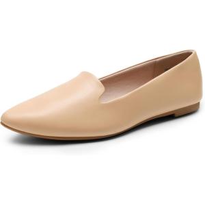 imageDREAM PAIRS Womens Flats Pointed Toe SlipOn Dressy Flat Shoes Comfortable Business Casual Dress Shoes for Office WorkNude