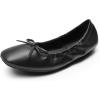 imageDREAM PAIRS Womens Flats Foldable Square Toe Ballet Flats for Women Bowknot Dressy Comfortable Light Weight Slip On Dress ShoesBlackpu
