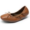 imageDREAM PAIRS Womens Flats Foldable Square Toe Ballet Flats for Women Bowknot Dressy Comfortable Light Weight Slip On Dress ShoesBrown