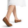 imageDREAM PAIRS Womens Flats Foldable Square Toe Ballet Flats for Women Bowknot Dressy Comfortable Light Weight Slip On Dress ShoesBrown
