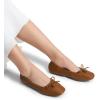 imageDREAM PAIRS Womens Flats Foldable Square Toe Ballet Flats for Women Bowknot Dressy Comfortable Light Weight Slip On Dress ShoesBrown